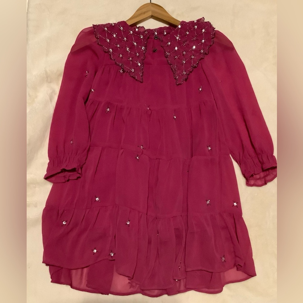 Zara Dark Pink Dress with Beaded Details